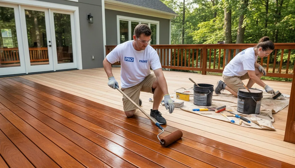 Professional deck staining and wood protection by Harrisburg painters in Harrisburg, PA