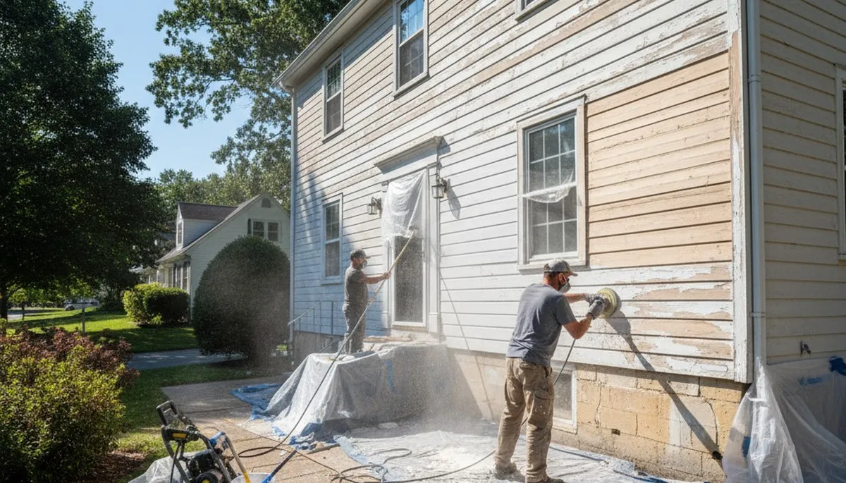 Professional surface prep for exterior house painting in Harrisburg, PA ensures durable, lasting finish